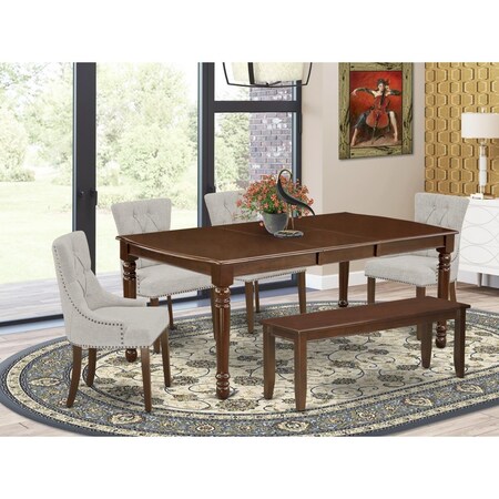 East West Furniture 6 Piece Dover Dining Set - Mahogany DOFR6-MAH-05